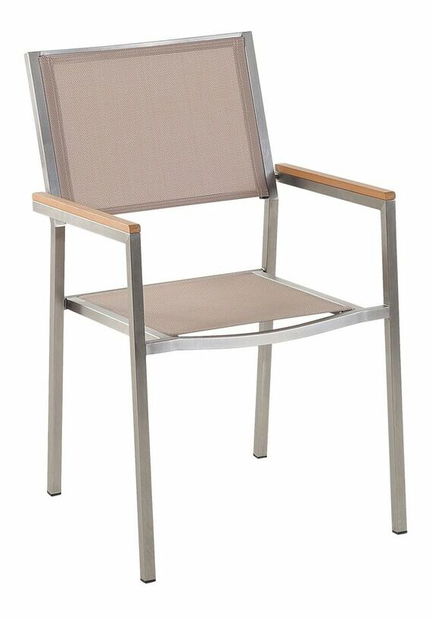 Záhradná jedálenská sada Grosso (béžová) (6 béžových stoličiek)