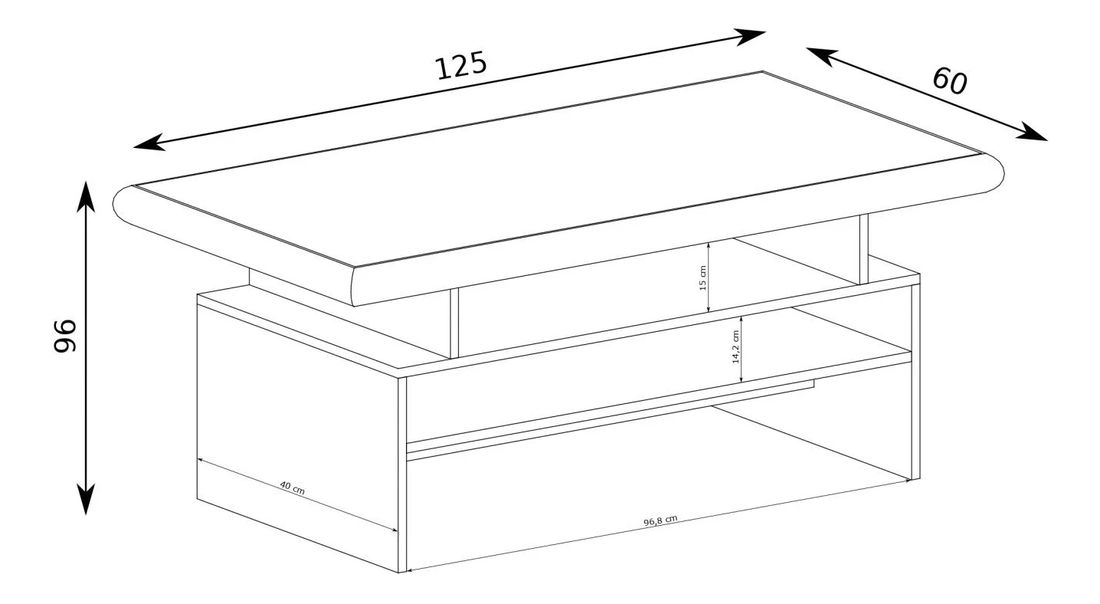 Konferenčný stolík Kenny 13 (craft biely + craft zlatý)