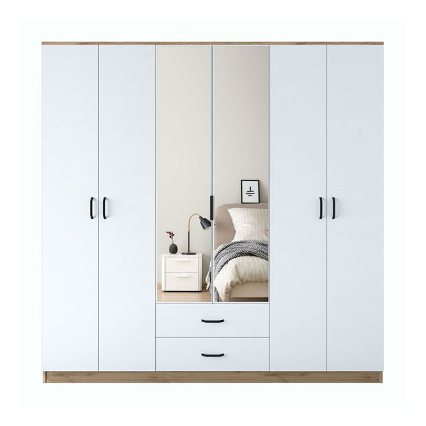 Ruhásszekrény Bafaretta 30 (tükörrel) (dió + fehér)