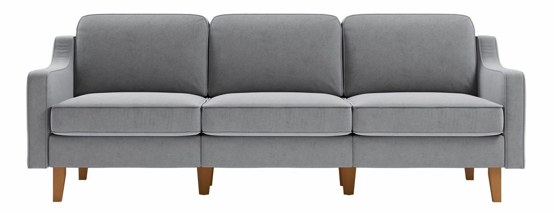 Pohovka trojsedačka Robia E (hmlistá sivá + orech)