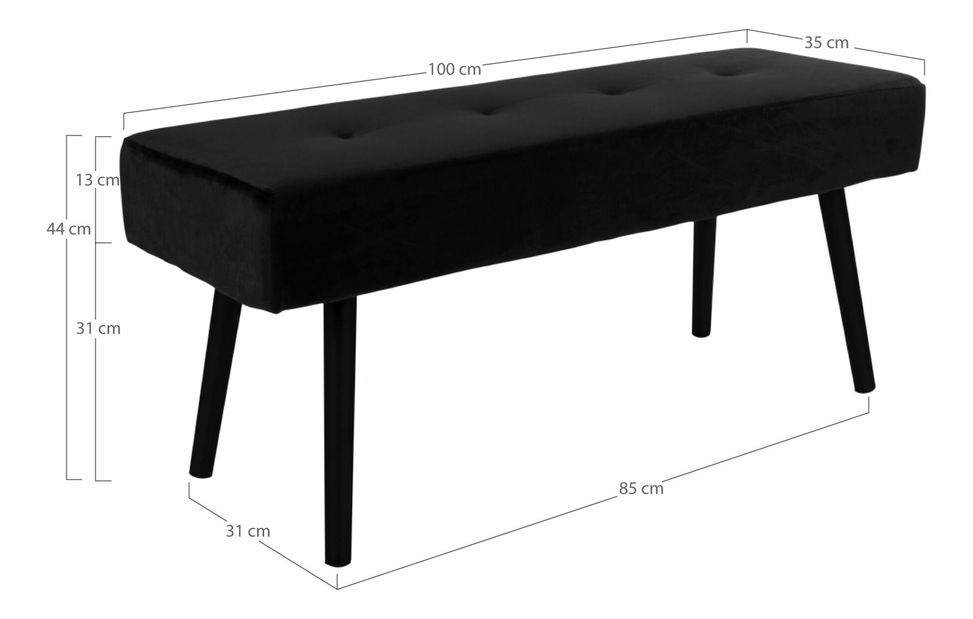 Lavica Sinveriaia 1 (čierna)