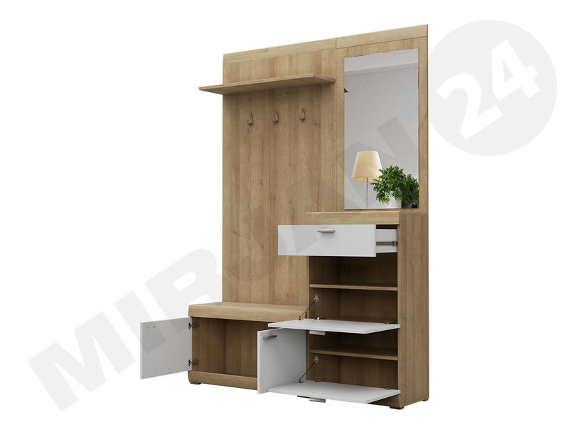 Predsoblje Raphael (hrast riviera + bijela)