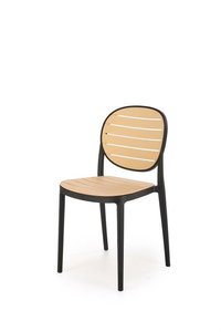 Záhradná stolička Karter (čierna + naturálna)