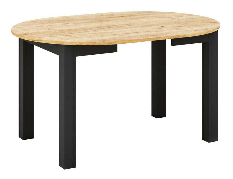 Masă sufragerie Haroldy (pentru 4 persoane) (stejar craft auriu + negru)