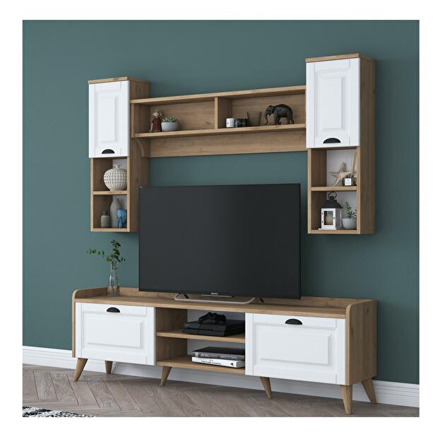 Mobilier living Kupode 3 (alb + Nuc) 