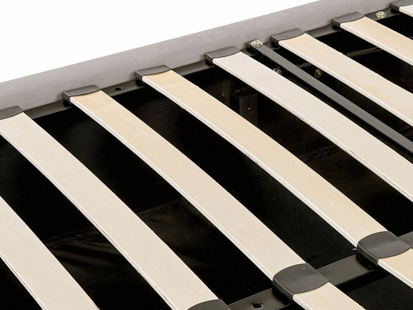 Pat matrimonial 160 cm Lubbka (gri) (cu somieră) (cu sp. depozitare)