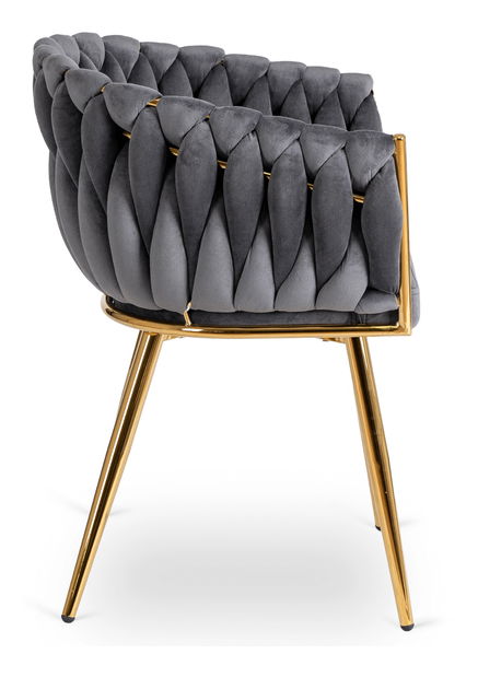 Blagovaonska stolica Cappy (siva + zlatna) 