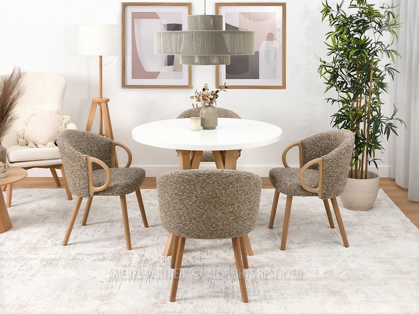 Stolička Paul (béžová + dub)