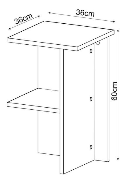 Éjjeliszekrény Lanay (fehér)