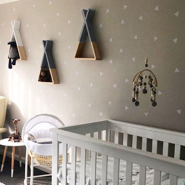 Raft pentru copii Cinderella (gri + natural)