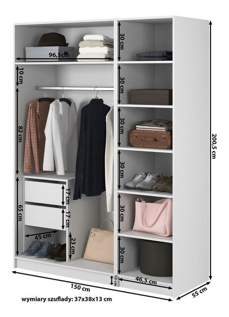 Ormar za garderobu Forry X (bijela)