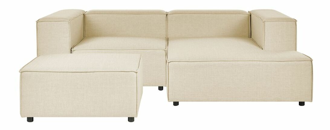 Rohová sedacia súprava s taburetkou Afrika (béžová) (L)