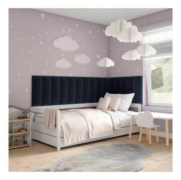 Set 15 panouri tapițate Quadra 300x60 cm (gri închis)