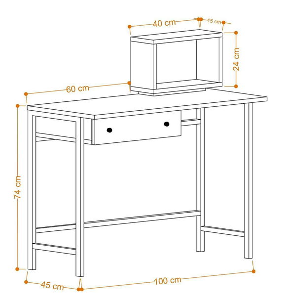 PC asztal Aliex 3 (fehér + fekete)