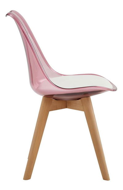 Scaun sufragerie Bralla 2 (transparent + roz + fag + alb) 