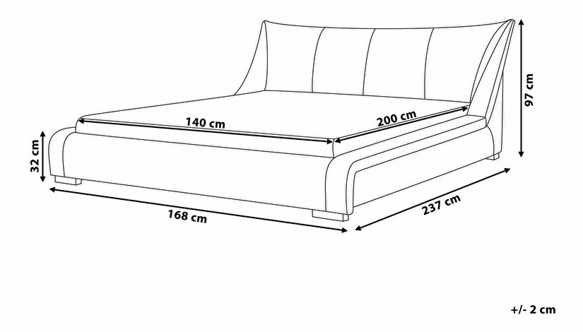 Manželská posteľ 140 cm NICE (s roštom) (biela)
