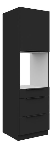 Élelmiszer konyhai szekrény a sütőhöz Sienla 60 DPS 210 3S1F (matt fekete)