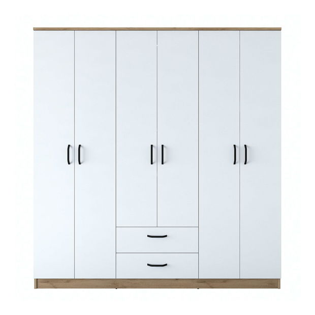 Ormar za garderobu Bastet 115 (orah + bijela)