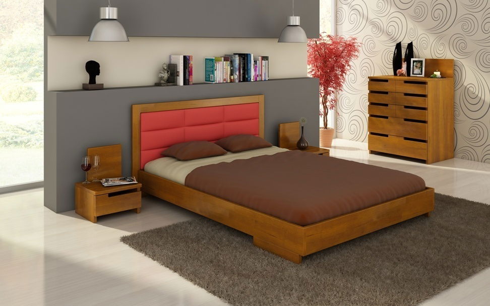 Manželská posteľ 180 cm Naturlig Stjernen (borovica)