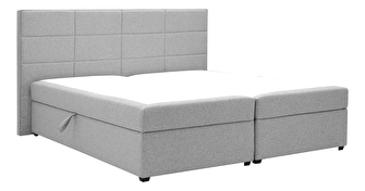 Franciaágy Boxspring 180 cm Revenant (világosszürke) (ágyráccsal és matraccal) (tárolóhellyel)