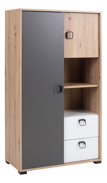 Regál Kevyt 4 (artisan tölgy + fehér + grafit)