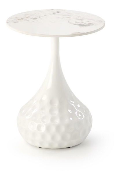 Măsuță Verdi (marmură albă + alb)