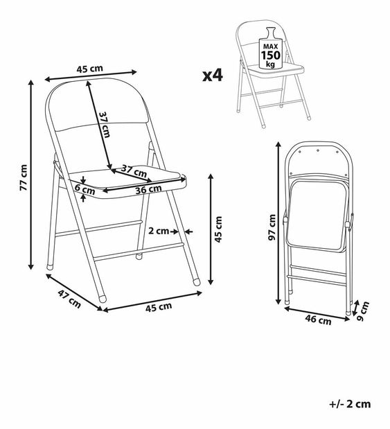 Set 4 buc scaune de conferință Segar (gri) 