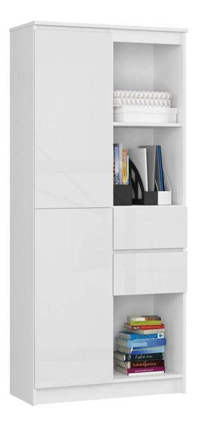 Regál Rizwan (fehér + fényes fehér)