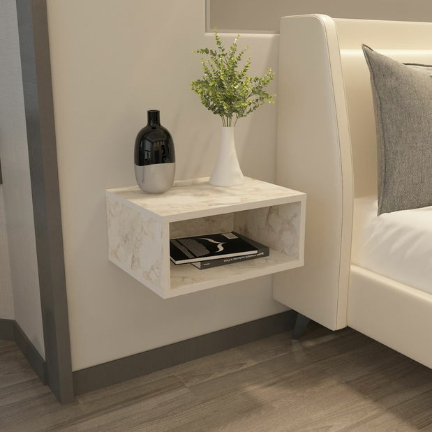 Noćni ormarić Dondrina N (bijeli mramor)