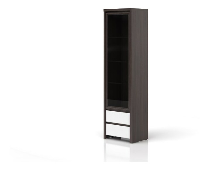 Vitrină Kasey REG1W2SL (L/P) (Wenge + Alb lucios)