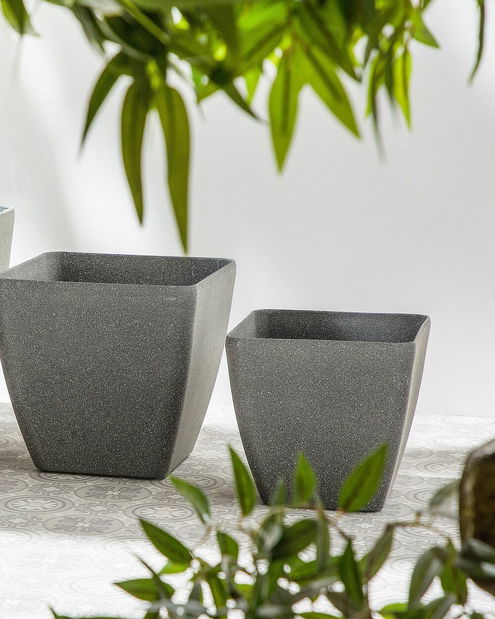 Virágtartó ZONS 34x34x34 cm (üveglaminált) (szürke)