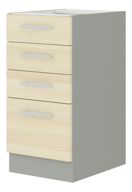 Dulap inferior de bucătărie Edison 40 D 4S BB (Alb)