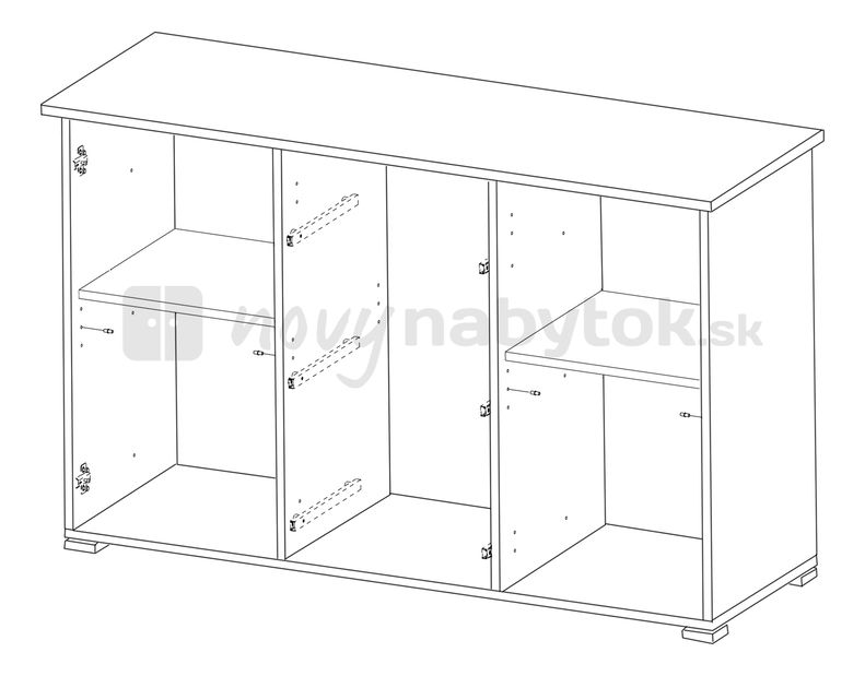 Komoda Swift B slivka+čierna