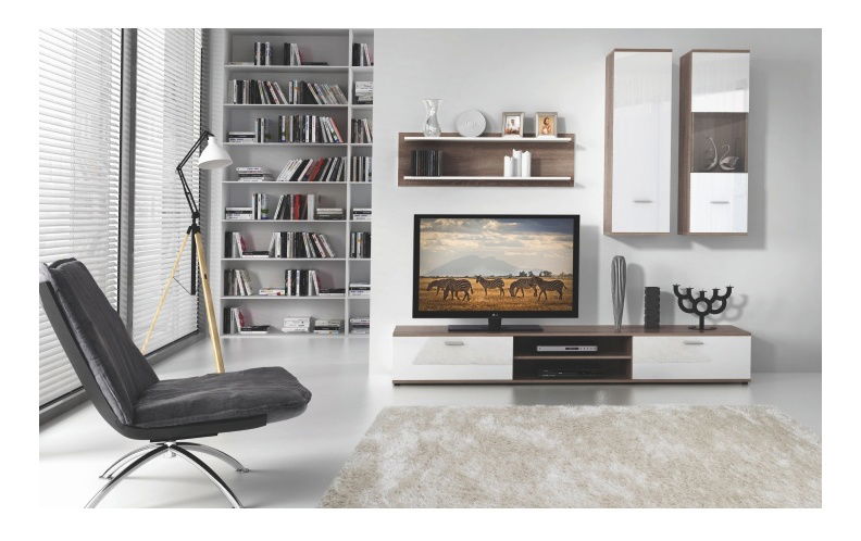 Obývacia stena Waldron (dub truflový + biela)