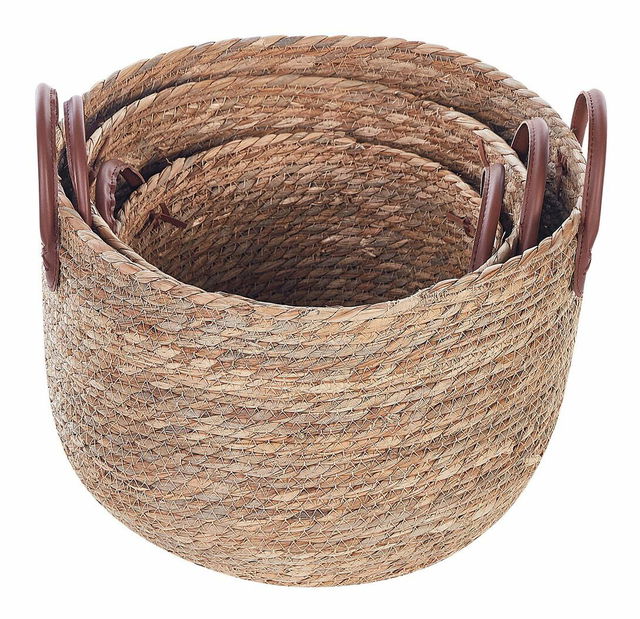 Set 3 buc coșuri Schelby (natural) 