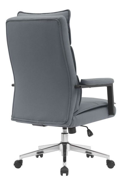 Fotoliu birou Kahlo (gri piele ecologică + crom)