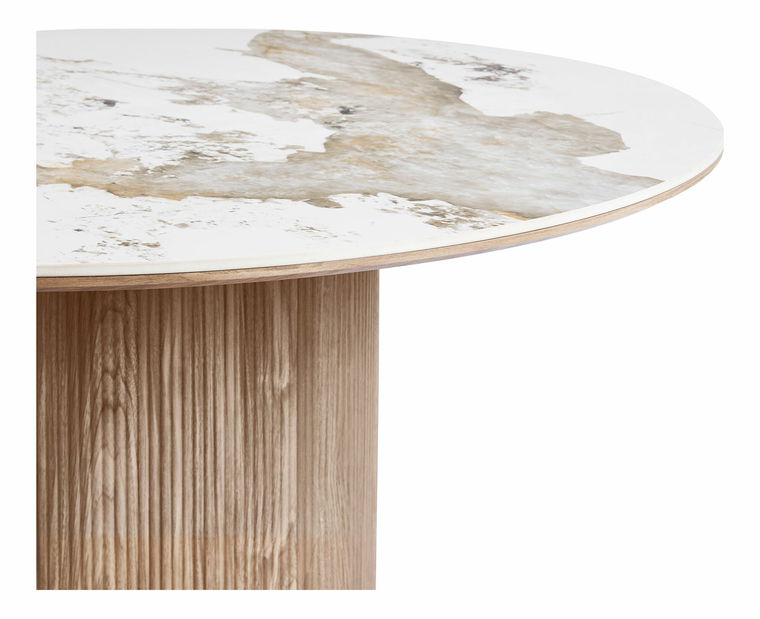 Jedálenský stôl Alomeria 4 (biela + hnedá)