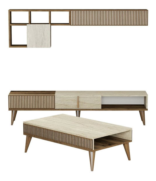 Zostava nábytku do obývacej izby Millano 1 (orech + travertín)