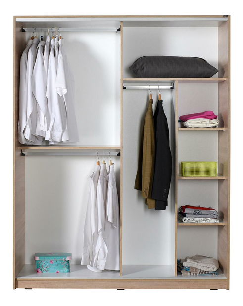 Ruhásszekrény tolóajtókkal Seworella 5 (tükörrel) (szonoma tölgy)