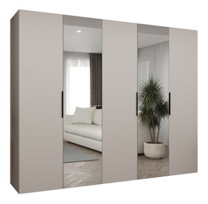 Ruhásszekrény 250 cm Mirabella 2 (kasmír + fekete)