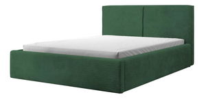 Pat matrimonial 140 cm Fatime (cu somieră) (cu sp. depozitare) (verde închis + negru)