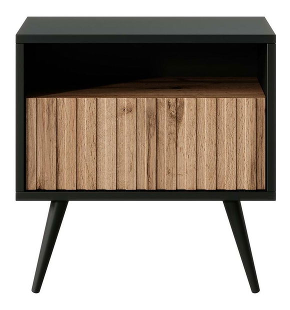 Noptieră Biel B3 (negru + stejar wotan)