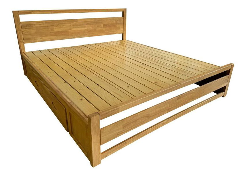 Manželská posteľ 160 cm Senalan (prírodná) (s roštom) (s úl. priestorom)