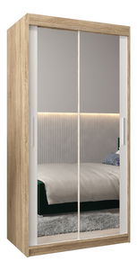 Dulap de haine 100 cm Toki 3 (stejar sonoma + alb mat)