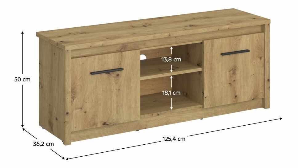 TV stolík/skrinka IRON (dub artisan)