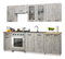 Set mobilier bucătărie 240 cm Ozara II C (Alb + beton)