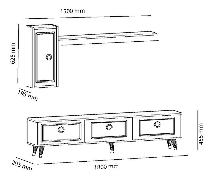 Mobilier living Kupili (alb + auriu) 