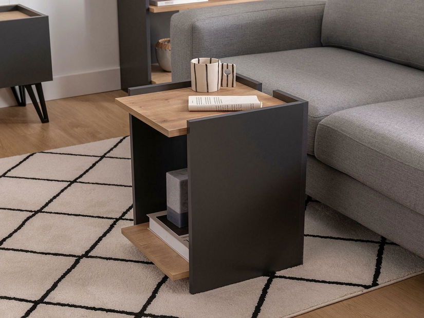 Pomoćni stolić Tilata (zafirov hrast + antracit)