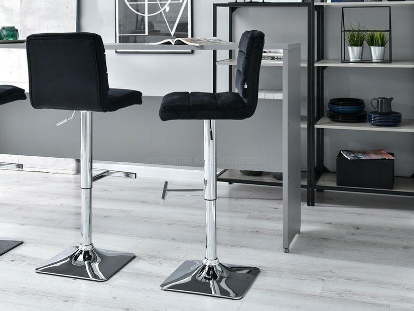 Stolička Hanoi (čierna + chrómová)