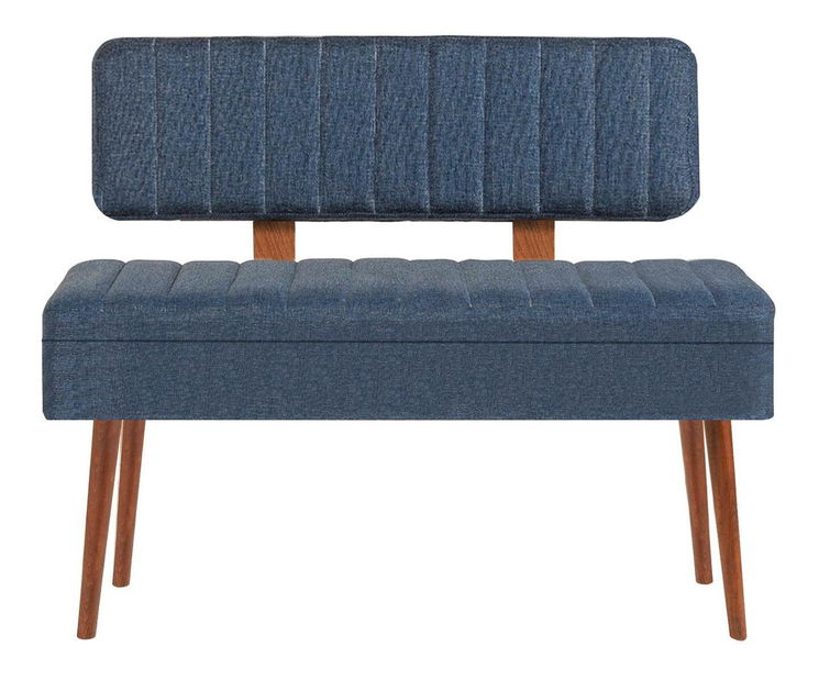 Klupa Vlasta 1 (orah + tamnoplava) (s prostorom za odlaganje)